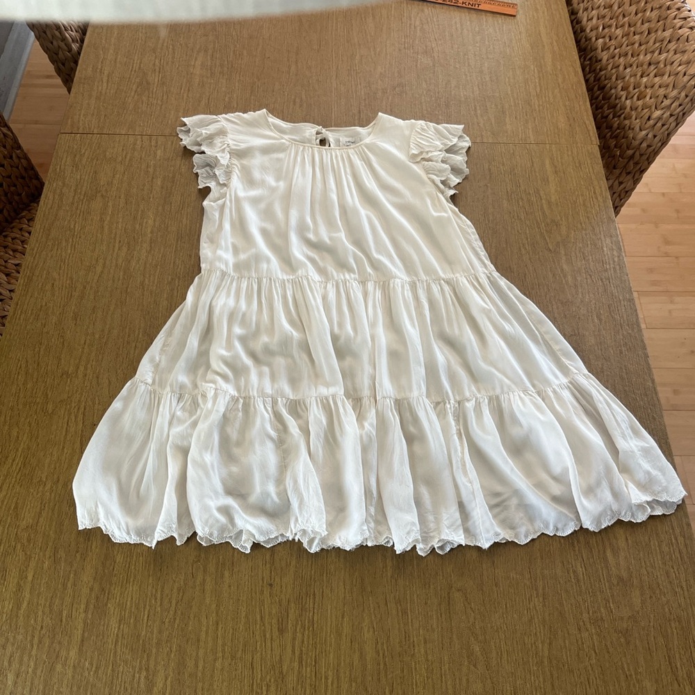 Aritizia Wilfred Sidione Cream Tiered Soft Romantic Mini Dress, Ruffles, Sz S - Picture 6 of 16